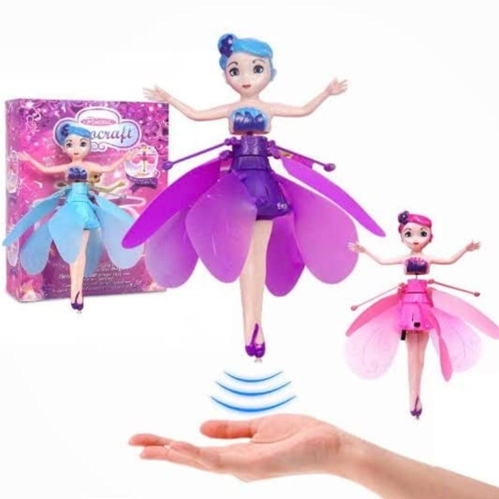 GES Magic Flying Fairy Princess Doll Sky Dancer Flying Butterfly Elf Doll Infrared Induction Flying Light Up Toy Playing Game Fairy Remote Control